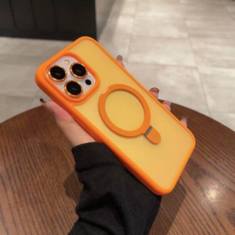 磁吸支架适用iPhone17promax简约纯色磨砂半透明手机壳苹果17Air全包防摔保护套16plus镜头15/14/13/12保护膜