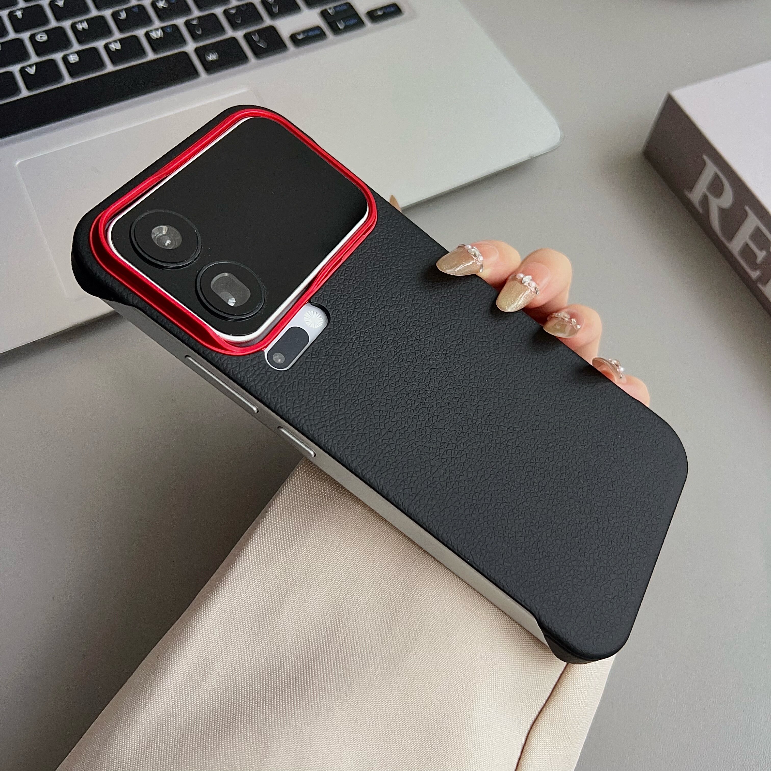 适用小米17promax手机壳轻奢风荔枝皮纹半包无边框磁吸小米17pro手机壳Xiaomi15散热小米14pro情侣时尚小米15