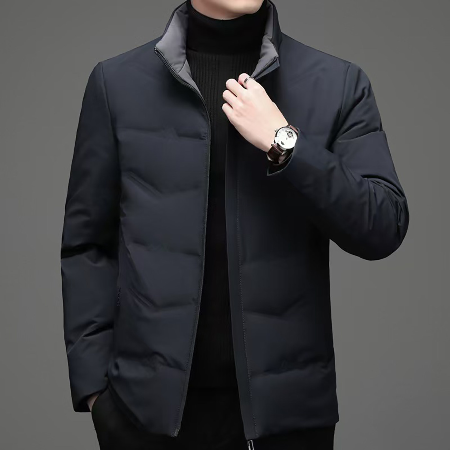 高端商务休闲立领轻薄男士羽绒服