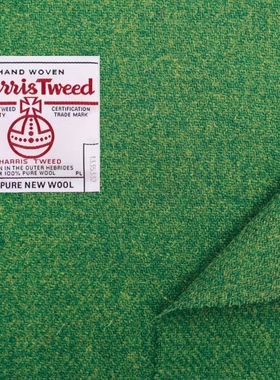 英国进口绿色哈里斯粗花呢harris tweed羊毛抱枕沙发DIY羊毛布料