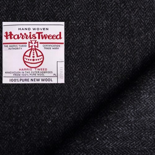harristweed粗花呢黑色大衣料