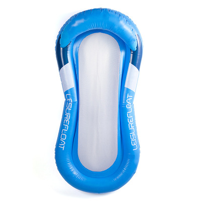 PVC充气椭圆形网布浮排夹网躺椅 吹气网格浮床 水上躺椅防沉水床