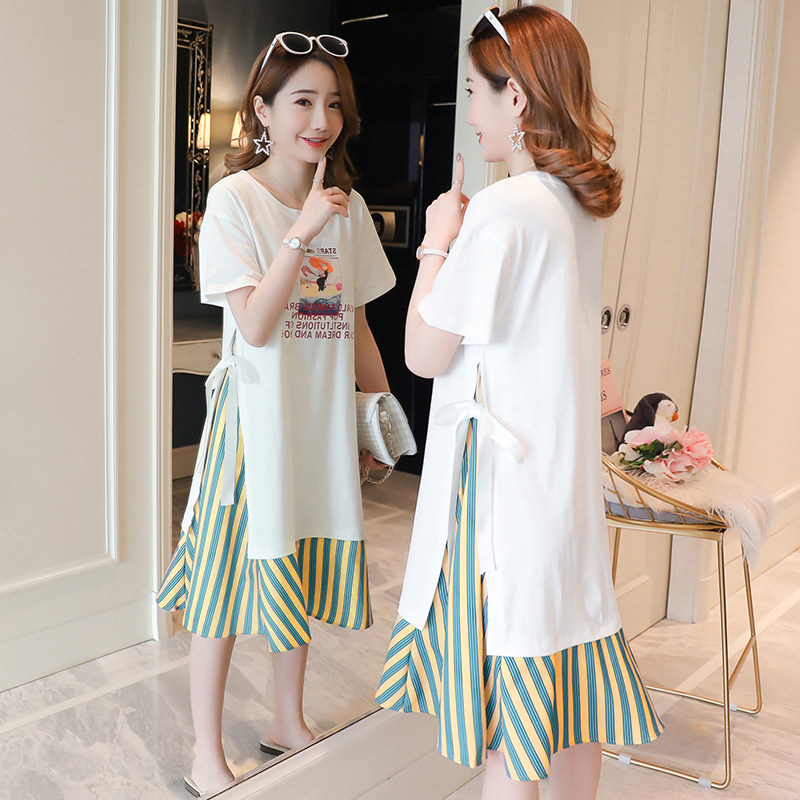 孕妇装2021夏装新款连衣裙时尚款潮妈宽松女裙子仙女超仙怀孕衣服