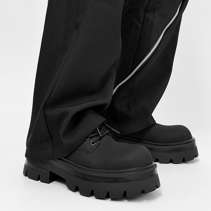 巴黎厚底增高7cm德比鞋男cleanfit高级感发型师圆头正装休闲皮鞋