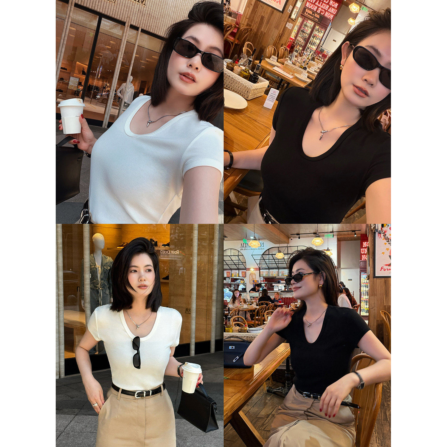 THE MENG“轻氧Tee”舒适极简风正肩修身显瘦休闲短袖T恤女夏上衣