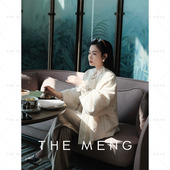 THE 贵奢小香外套女春 绵羊毛金丝提花珍珠缎带新中式 MENG 桃夭