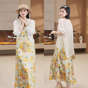 梦梦THEMENG【雏菊】设计感高级花卉艺术氛围春夏元气吊带连衣裙