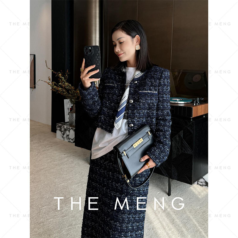 梦梦超细绵羊毛小香风套装