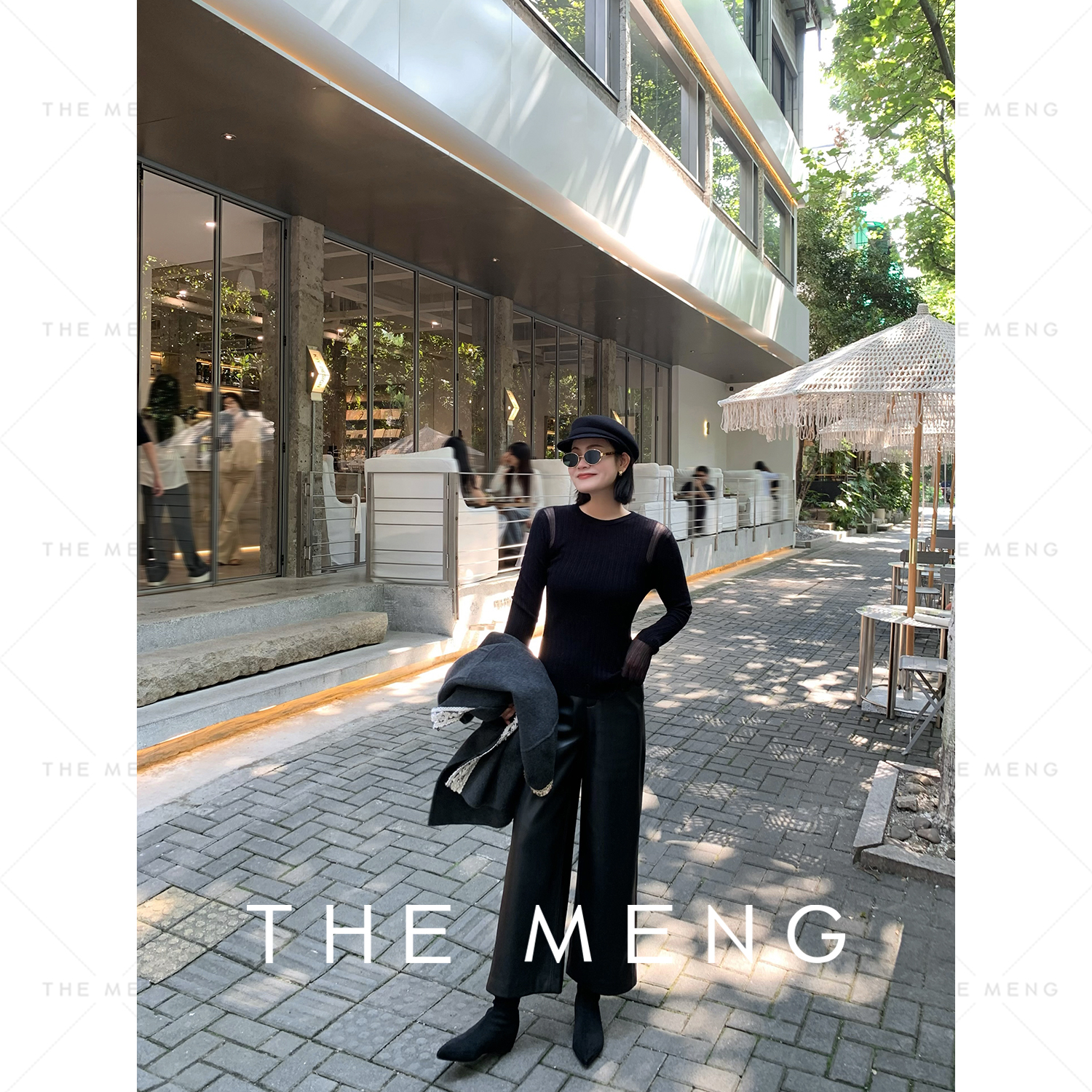 THE MENG【日记】美丽诺精纺绵羊毛坑条打底毛针织衫#M253E1311