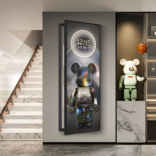 暴力熊电表箱装饰画万年历时钟表遮挡配电箱开关电闸盒挂画大尺寸