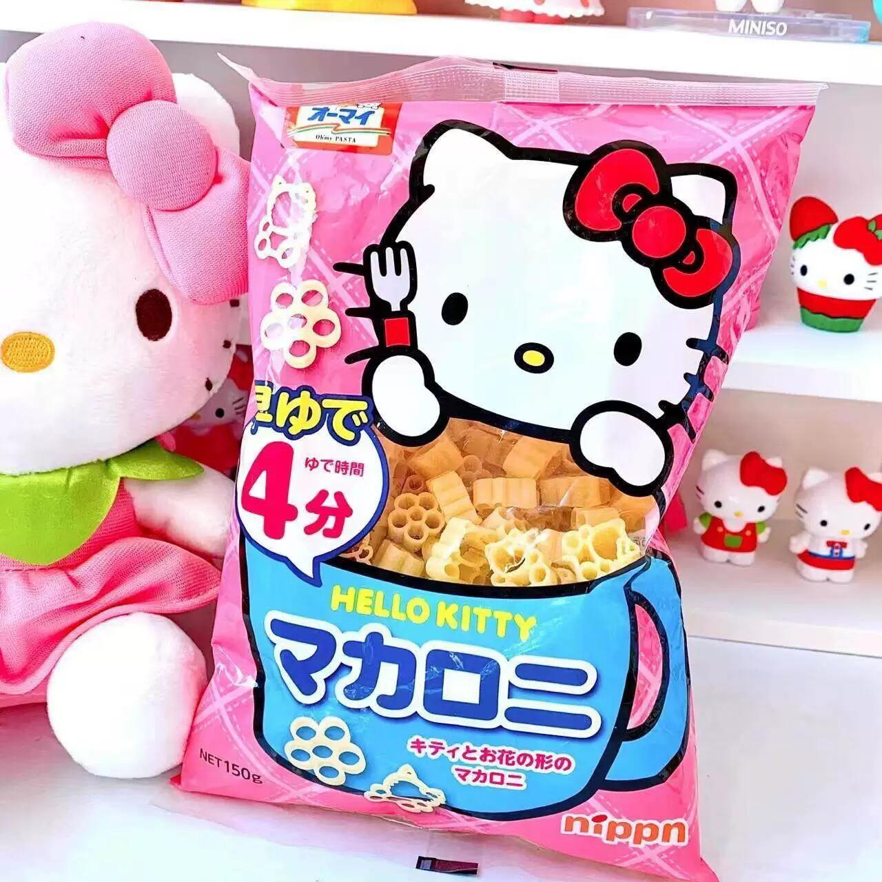 日本进口Hello Kitty形通心粉卡通可爱风意大利面宝宝辅食儿童面