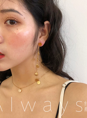 Always金色复古耳钉女