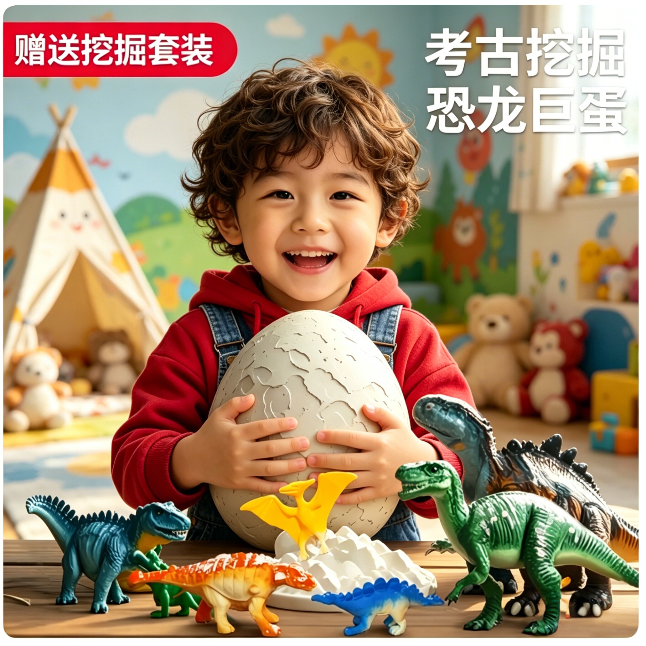 恐龙蛋考古挖掘玩具男孩儿童