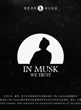 MC 适用特斯拉 Elon Musk美国大选口号三角窗创意反光防水车贴纸