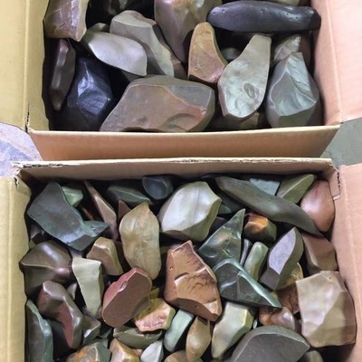 新疆戈壁石泥石奇石观赏石造型石黑碧绿泥黑泥