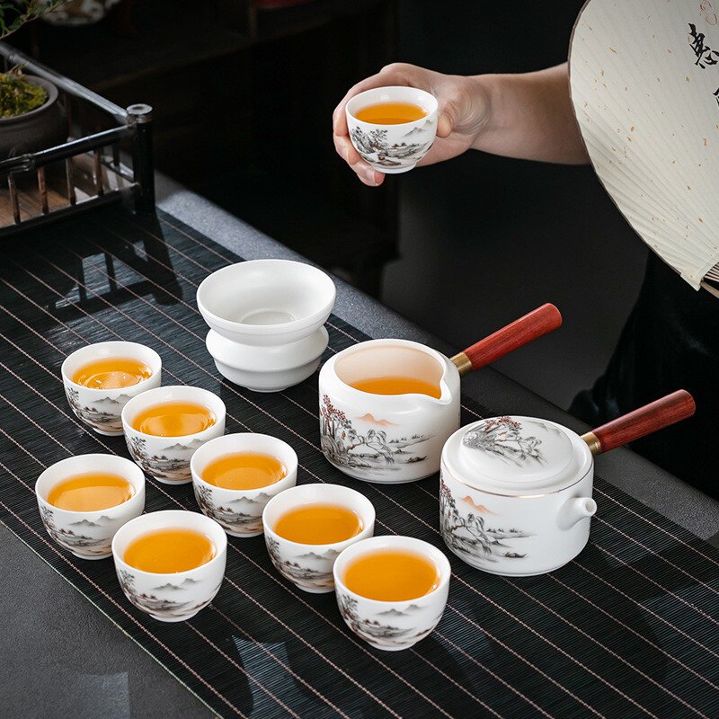 淄博博山陶瓷琉璃大观园陶瓷茶具礼盒装高端商务礼盒图片