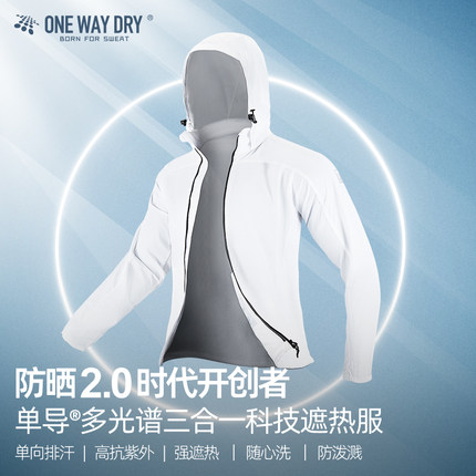 单导25款多光谱三合一遮热服防晒连帽男外套透气速干户外