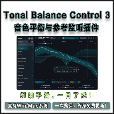 iZotope Tonal Balance Control 3 音色平衡与参考监听混音插件