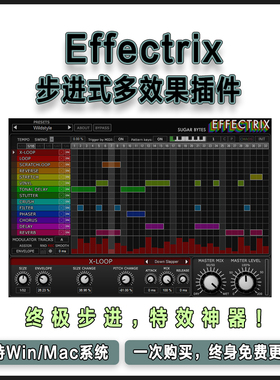 Effectrix 步进式多效果器 32 步序器节奏化断裂反转循环混音插件
