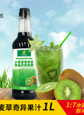盾皇小麦草奇异果风味饮料 冲饮果汁原料 瓶装冲饮品奇异果汁1L