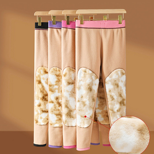 秋冬季男士保暖裤加绒加厚水貂绒护膝棉裤女内穿修身高弹力打底裤