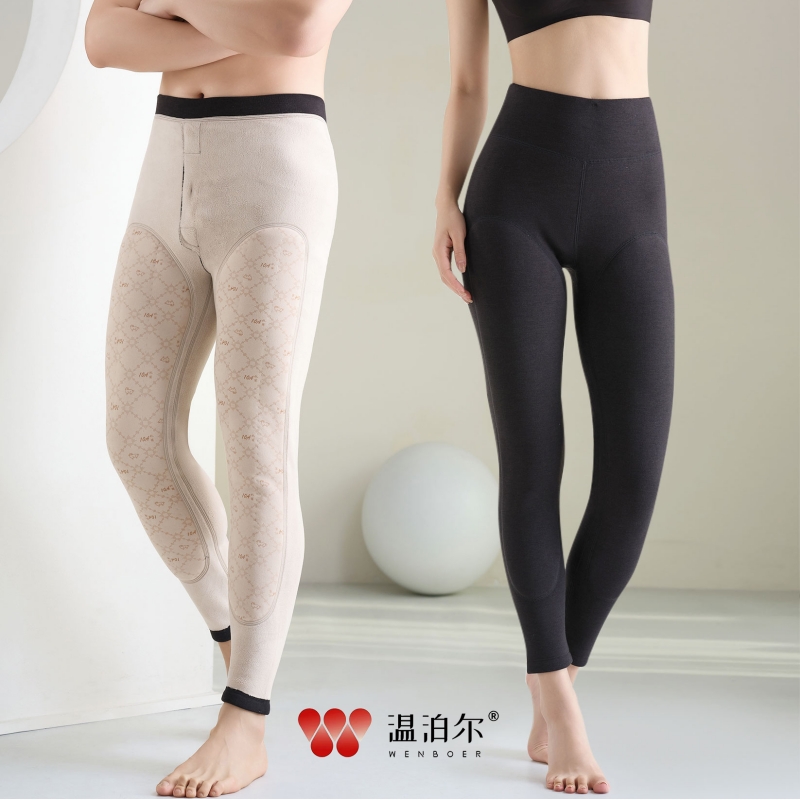 保暖裤男士内穿秋冬季羊毛贴片护膝发热棉裤女加绒加厚高腰打底裤