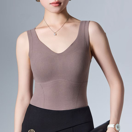 郝闺蜜7A抗菌滋养衣秋冬季蓄热保暖背心女士无钢圈乳胶棉杯罩美背