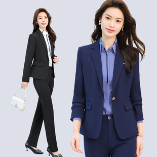 职业套装女2025秋冬面试西服酒店前台经理工装气质西装外套工作服