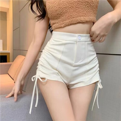 短款修身显瘦显高抽绳绑带潮流质感时尚百搭舒适洋气短裤/ULI2748