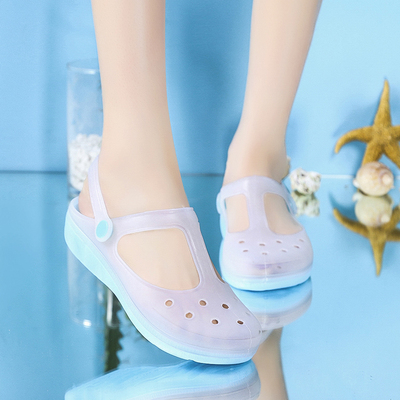 2025新款印花洞洞鞋女凉拖鞋夏季包头沙滩鞋女拖鞋防滑软底护士鞋