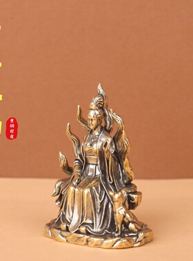 黄铜九尾灵神像摆件潮流