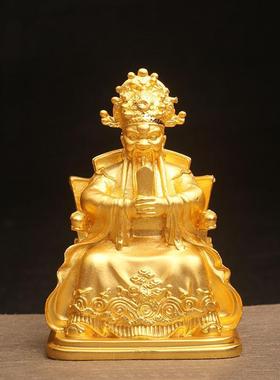 原色黄铜小摆件桌面招财五爷财神爷佛像茶道茶宠装饰品礼品工艺品