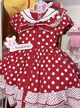【预约中】St波点多色连衣裙女儿服可爱软妹少女夏季喵小鸟机