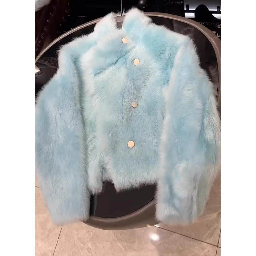 专柜撤柜秋冬高级感超好看小个子彷皮草大衣小香风蓝色毛毛外套女,女装/女士精品,常规大码外套,淘宝优惠券,粉丝福利购,淘宝优惠卷