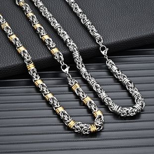 嘻哈说唱荆棘项链男款百搭潮流单链条粗长款挂链不掉色钛钢装饰品