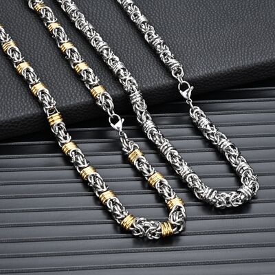 嘻哈说唱荆棘项链男款百搭潮流单链条粗长款挂链不掉色钛钢装饰品