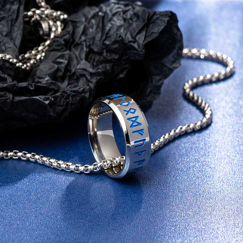 北欧维京女卢恩符文戒指时尚潮流对戒高级感男款尾戒情侣高街饰品