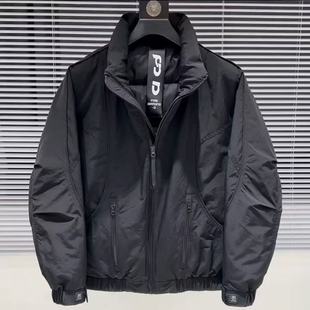 工装风立领短款羽绒服男宽松保暖夹克潮流外套