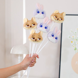 花衣季 情人节尼克玩偶插卡鲜花束包装饰毛绒摆件可爱配饰diy材料