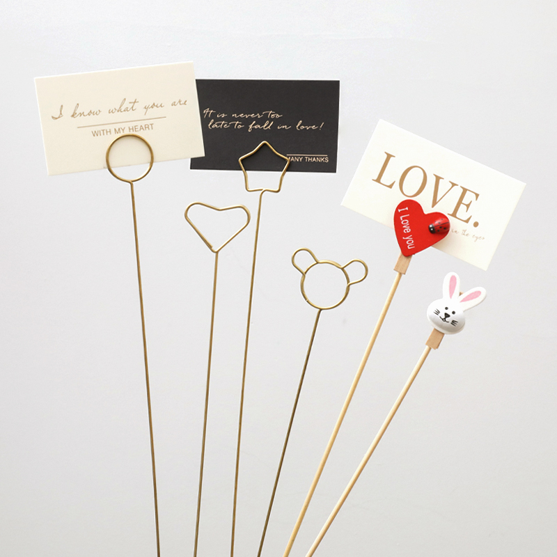花衣季卡通木质贺卡片竹签夹子