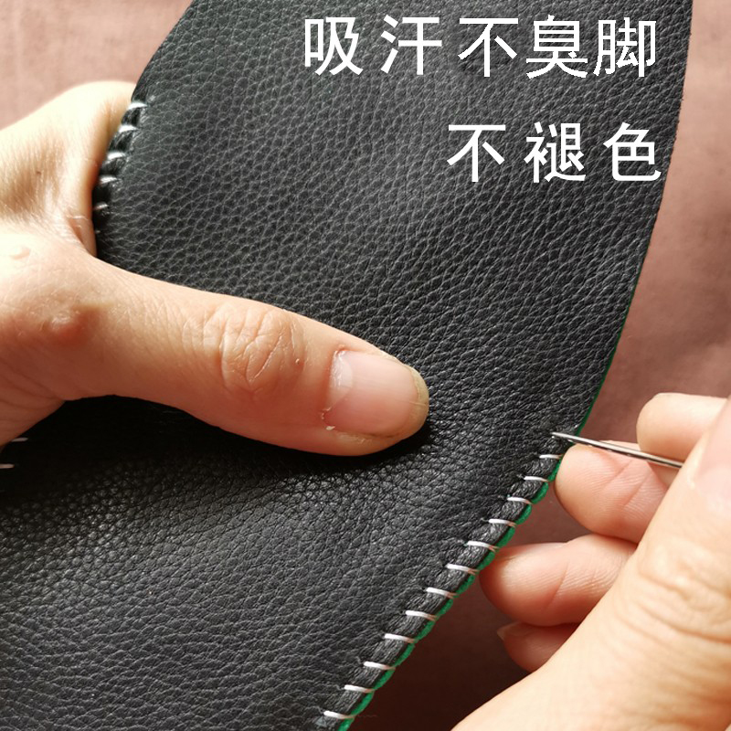 手工头层牛皮透气防滑真皮男皮鞋