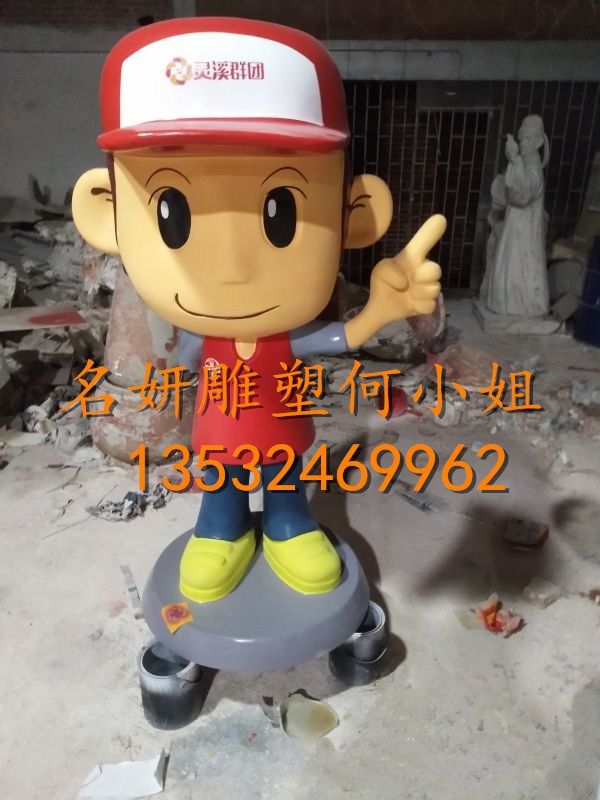 商场橱窗彩绘吉祥物摆件树脂纤维卡通公仔雕塑落地美陈ip人物定制