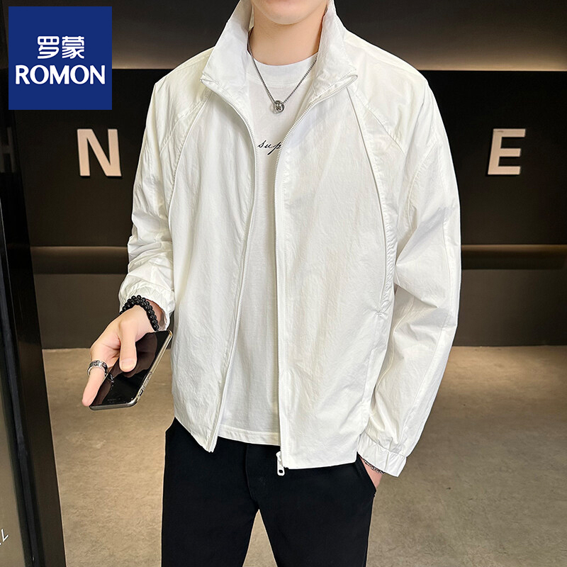 罗蒙男士2025春夏新款高级感时尚百搭休闲薄款立领夹克防晒外套潮