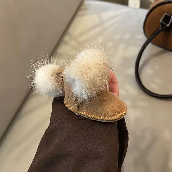 可爱真水貂毛雪地靴钥匙扣