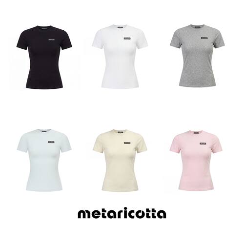 Metaricotta 「夏日多巴胺调色盘」奢牌同源面料 正肩修身织标T恤