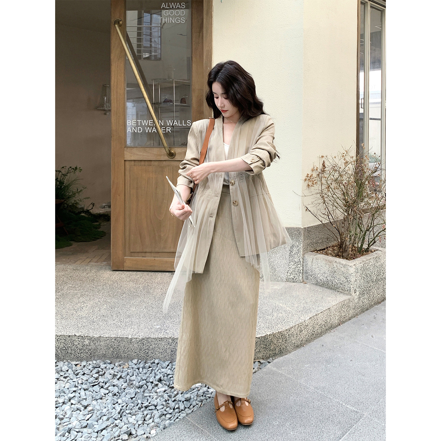 网纱西装套装裙女春秋2025新款小香风气质高级感老钱风流行超火