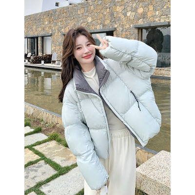 2025冬季白鸭绒短款羽绒服外套女