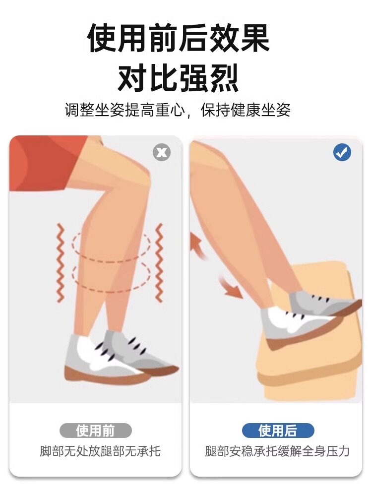 발받침대 의자 책상 디딤돌 책상발판 높이조절 테이블 소파 이미지 3