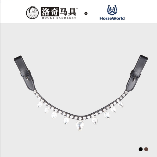 牛皮镶钻眉革 美丽盛装舞步 水勒缰配件马术马具8218173