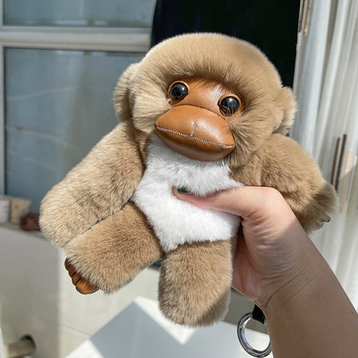 獭兔毛小猴子ins风可爱汽车玩偶